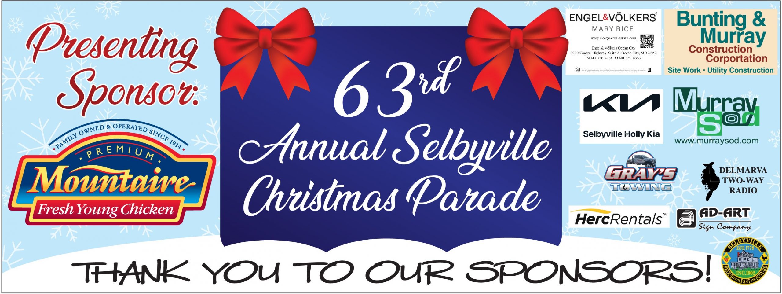 2024 Selbyville Christmas Parade Sponsor Banner