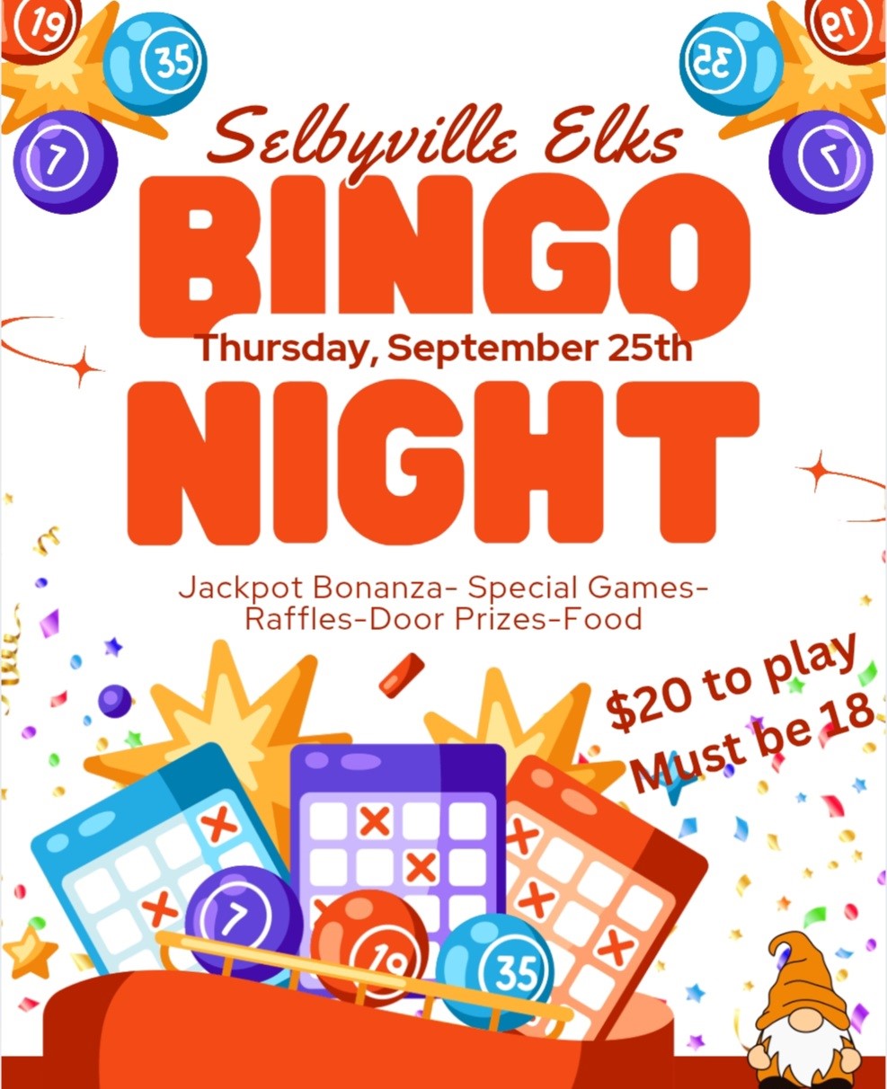 Selbyville Elks Bingo 9-25-25